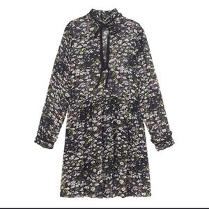 Ganni Georgette Mini Floral Dress, Size 4, Small, 36